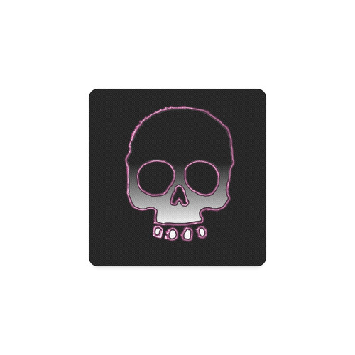 Pink Neon Skul Square Coaster