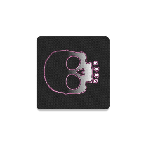 Pink Neon Skul Square Coaster