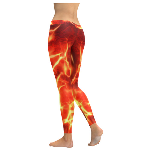 Legging Flame and Lightning 20 Women's Low Rise Leggings (Invisible Stitch) (Model L05)