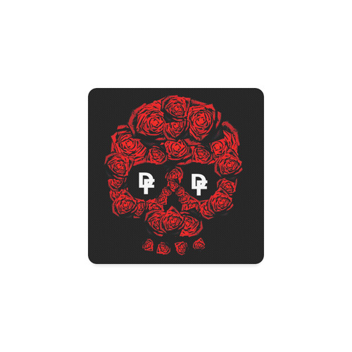 DF Rose Skull Logo Square Coaster