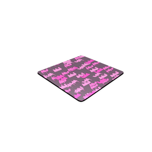 camelflage pink Square Coaster