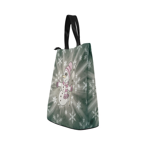 Cute Snow Lady by JamColors Nylon Lunch Tote Bag (Model 1670)