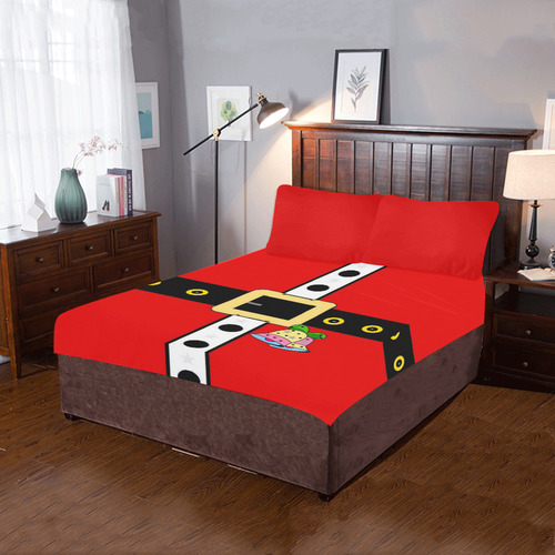 Santa Belt by Nico Bielow 3-Piece Bedding Set