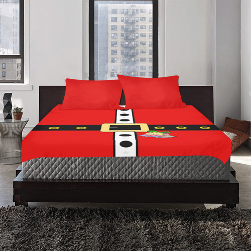 Santa Belt by Nico Bielow 3-Piece Bedding Set