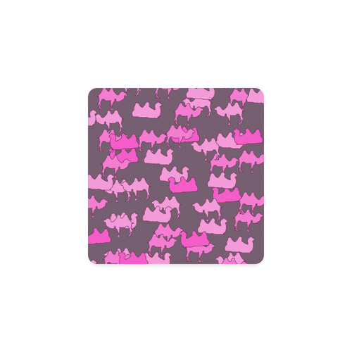 camelflage pink Square Coaster