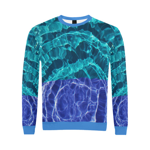Blue Spiral take 2 All Over Print Crewneck Sweatshirt for Men (Model H18)