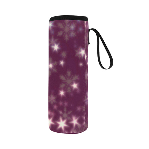 Blurry Stars plum by FeelGood Neoprene Water Bottle Pouch/Large