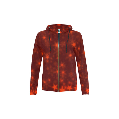 Blurry Stars red by FeelGood All Over Print Full Zip Hoodie for Kid (Model H14)