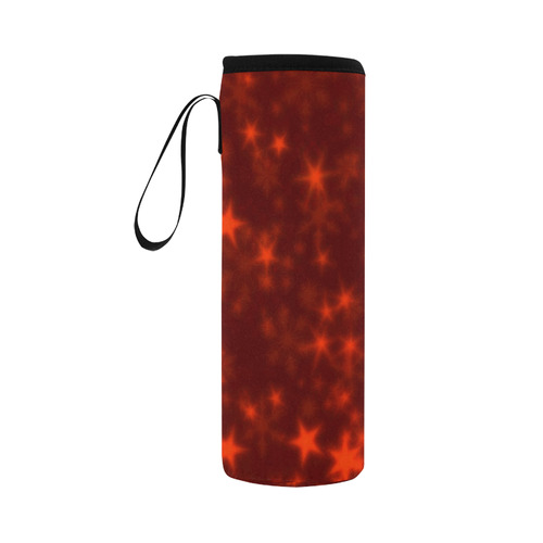 Blurry Stars red by FeelGood Neoprene Water Bottle Pouch/Large