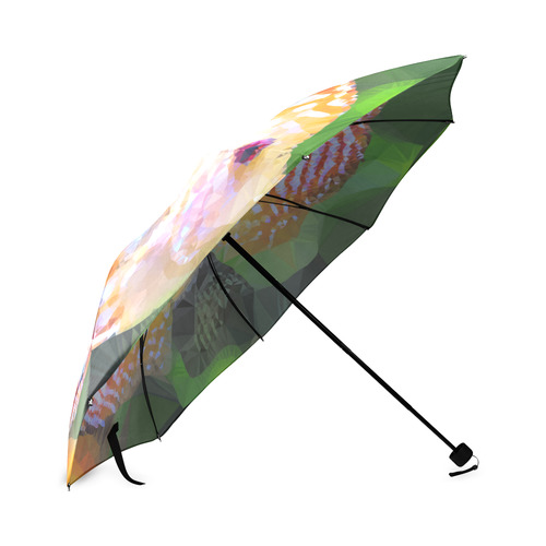 Orange Tropical Fish Low Poly Triangles Art Foldable Umbrella (Model U01)