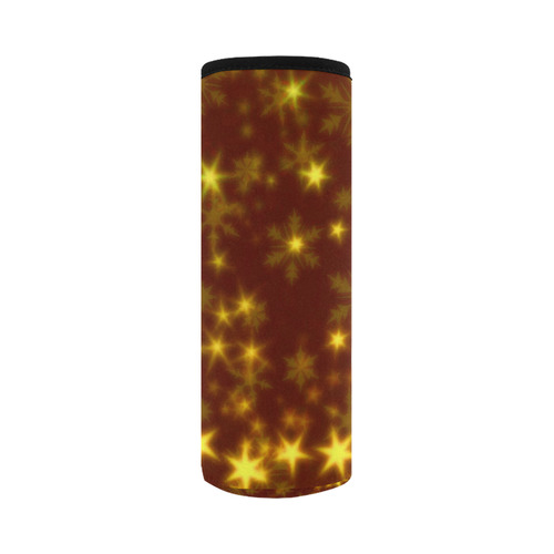 Blurry Stars golden by FeelGood Neoprene Water Bottle Pouch/Large
