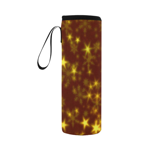 Blurry Stars golden by FeelGood Neoprene Water Bottle Pouch/Large