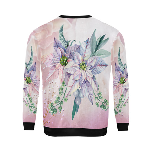Wonderful flowers, watercolor All Over Print Crewneck Sweatshirt for Men/Large (Model H18)