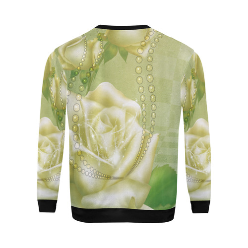 Beautiful soft green roses All Over Print Crewneck Sweatshirt for Men/Large (Model H18)