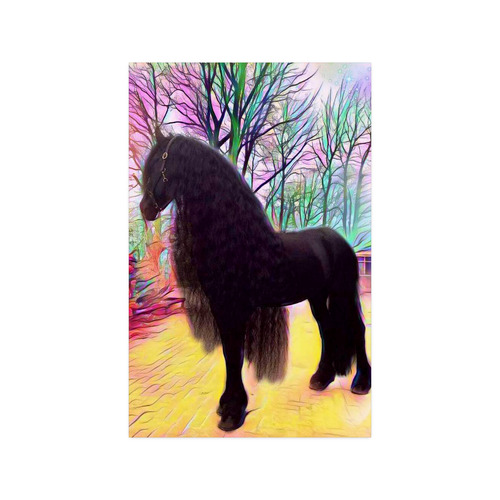 Black Horse With Long Hair Poster 11 X17 Id D2102273