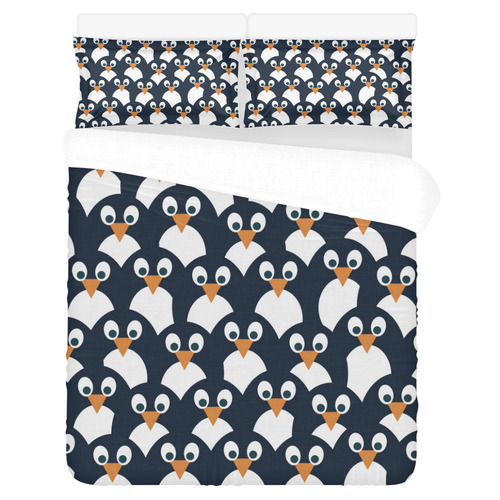 Penguin Pattern 3-Piece Bedding Set