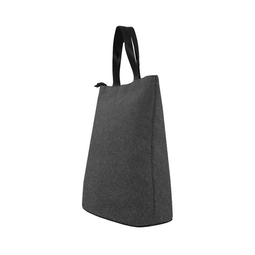 Black Glitter Nylon Lunch Tote Bag (Model 1670)