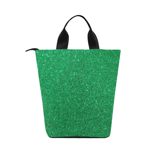Green Glitter Nylon Lunch Tote Bag (Model 1670)
