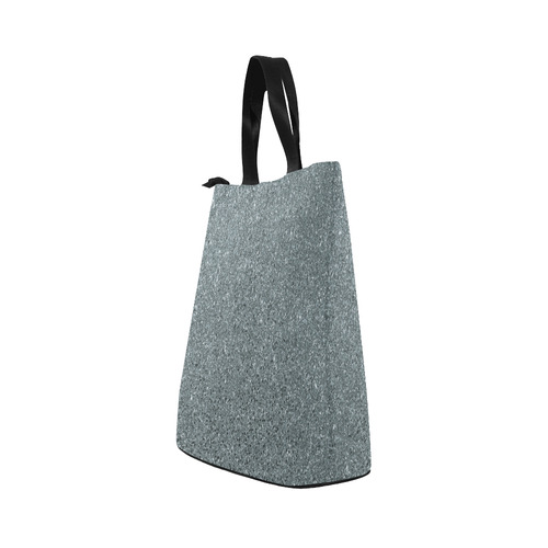 Silver Glitter Nylon Lunch Tote Bag (Model 1670)