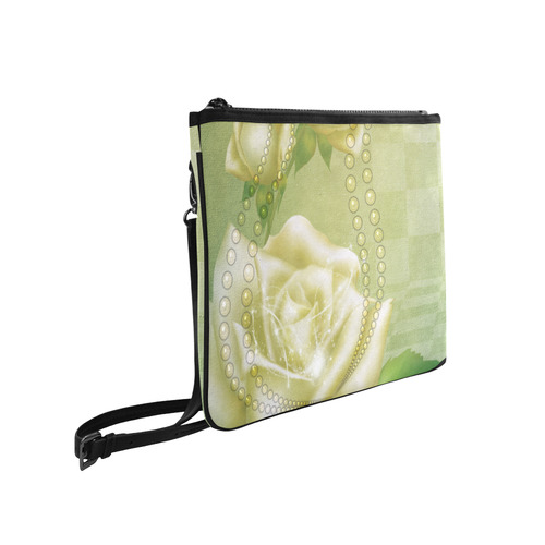 Beautiful soft green roses Slim Clutch Bag (Model 1668)