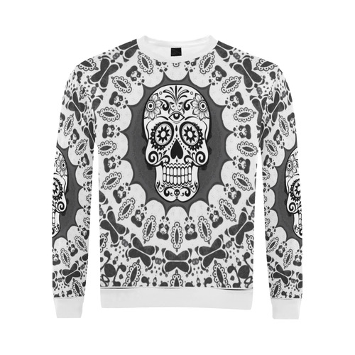 funny Mandala Skull by JamColors All Over Print Crewneck Sweatshirt for Men (Model H18)