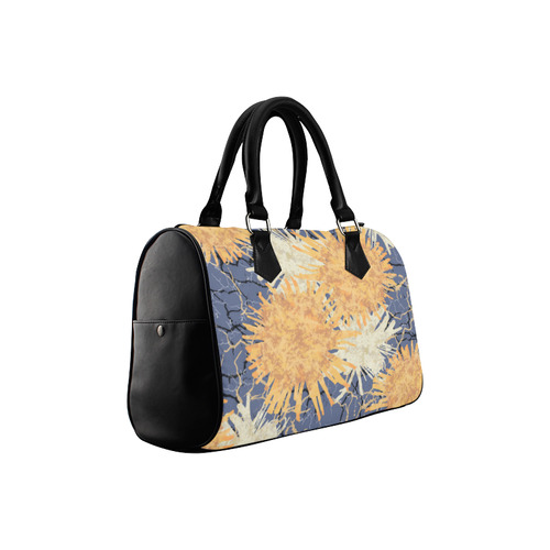 Orange Cobweb Flowers Boston Handbag (Model 1621)