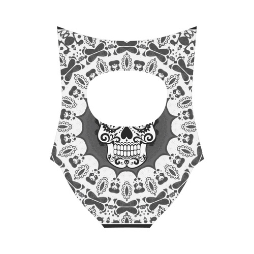 funny Mandala Skull by JamColors Strap Swimsuit ( Model S05)