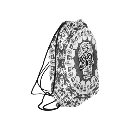 funny Mandala Skull by JamColors Large Drawstring Bag Model 1604 (Twin Sides)  16.5"(W) * 19.3"(H)