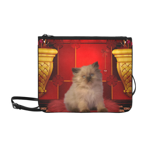 Cute little kitten Slim Clutch Bag (Model 1668)
