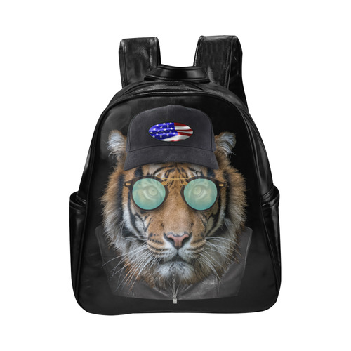 Dressed up Bengal Tiger Multi-Pockets Backpack (Model 1636)