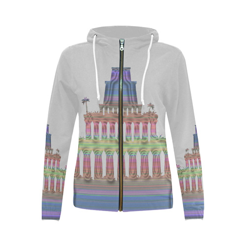 Assyrian Folk Art Women's Hoodie All Over Print Full Zip Hoodie for Women (Model H14)