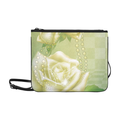 Beautiful soft green roses Slim Clutch Bag (Model 1668)