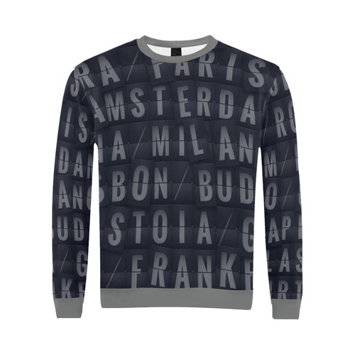 Globtrotter All Over Print Crewneck Sweatshirt for Men/Large (Model H18)