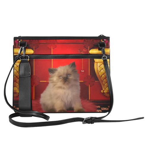 Cute little kitten Slim Clutch Bag (Model 1668)