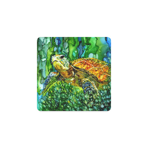 Sea Turtle 2 Square Coaster