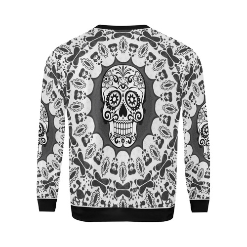 funny Mandala Skull by JamColors All Over Print Crewneck Sweatshirt for Men (Model H18)