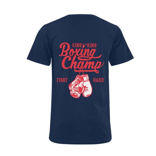 Boxing Champ Red Blue Men's V-Neck T-shirt  Big Size(USA Size) (Model T10)