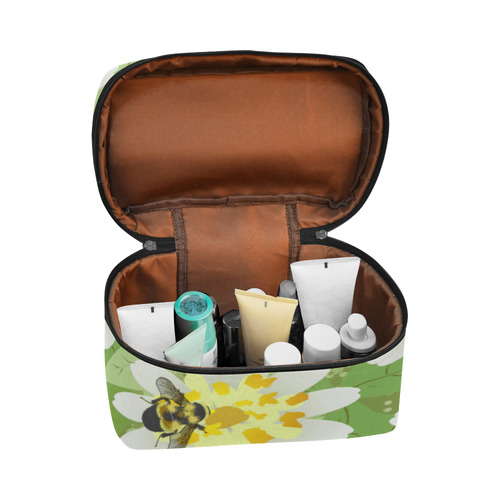 Bees and Clover Flowers Cosmetic Bag/Large (Model 1658)