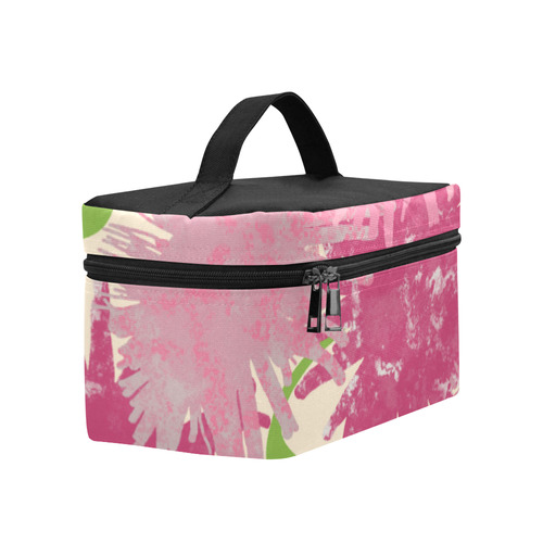 Pink Puffs Flowers Cosmetic Bag/Large (Model 1658)