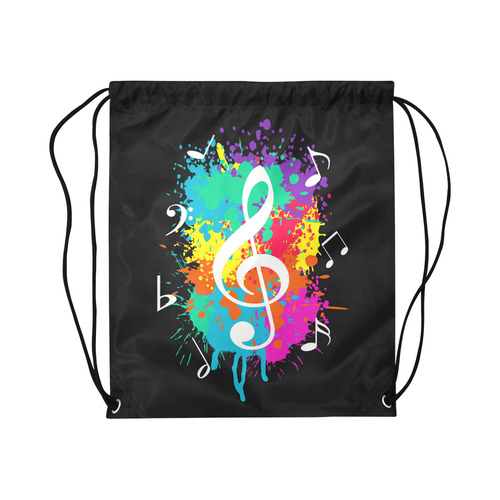 Grunge music Large Drawstring Bag Model 1604 (Twin Sides)  16.5"(W) * 19.3"(H)