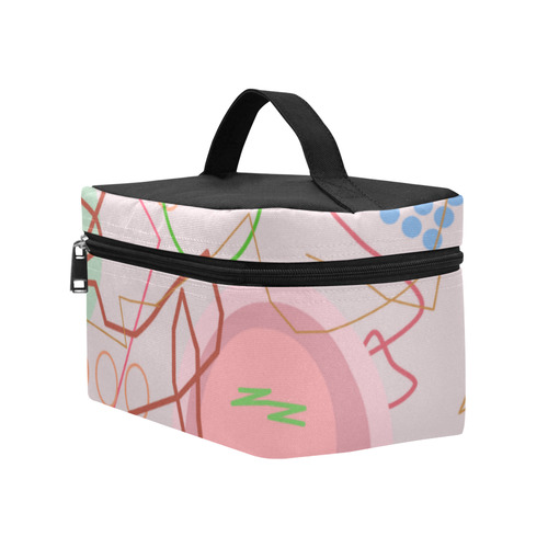 Abstract 8 pink Cosmetic Bag/Large (Model 1658)