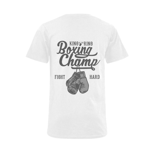 Boxing Champ Black White Men's V-Neck T-shirt  Big Size(USA Size) (Model T10)