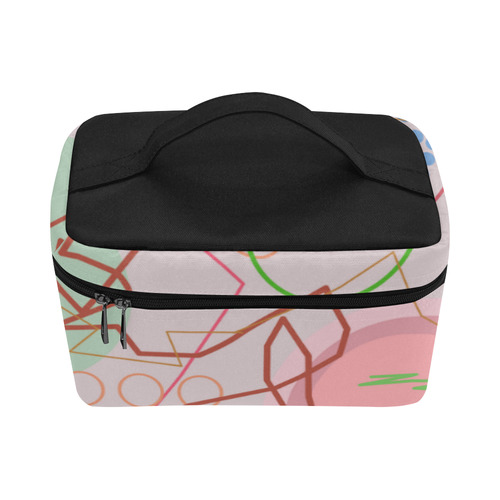 Abstract 8 pink Cosmetic Bag/Large (Model 1658)