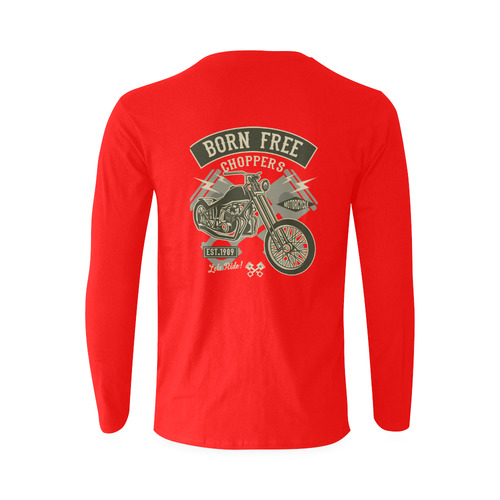 Born Free Chopper Red Sunny Men's T-shirt (long-sleeve) (Model T08)