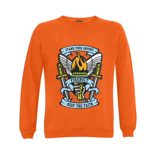 Torch Modern Orange Gildan Crewneck Sweatshirt(NEW) (Model H01)