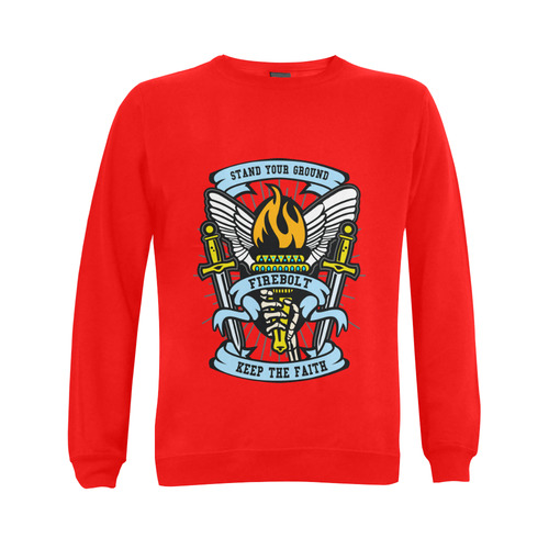 Torch Modern Red Gildan Crewneck Sweatshirt(NEW) (Model H01)