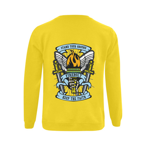 Torch Modern Yellow Gildan Crewneck Sweatshirt(NEW) (Model H01)