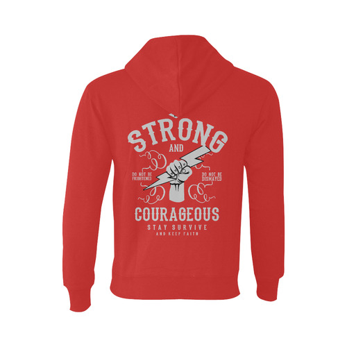 Strong and Courageous Red Oceanus Hoodie Sweatshirt (NEW) (Model H03)