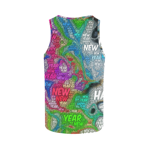 WordArt Happy new Year by FeelGood All Over Print Tank Top for Women (Model T43)