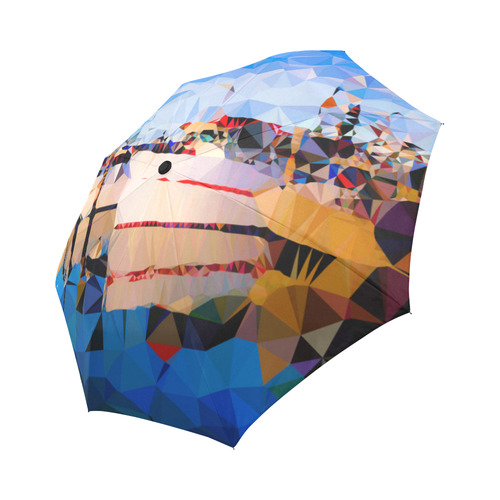 Boats in Harbor Low Polygon Art Auto-Foldable Umbrella (Model U04)